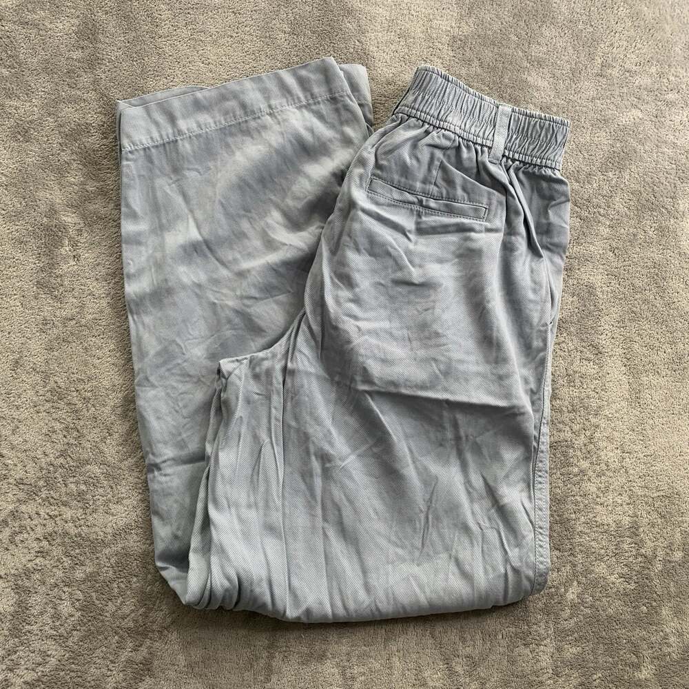 Madewell The Neale Drapeweave Straight Leg Pants Women 4 Overcast High Rise Boho
